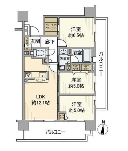 クリオ文京本駒込 13階 間取り図