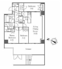 ディアナコート目黒 1階 間取り図