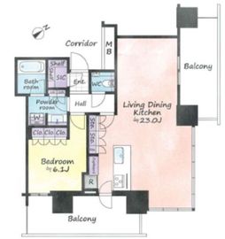 ブリリアタワー浜離宮 19階 間取り図