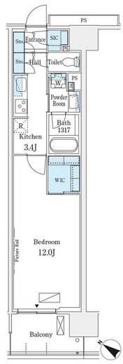 ロイヤルパークス有明 712 間取り図