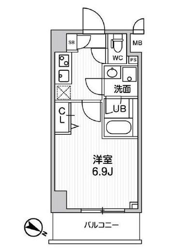 ALTERNA横濱阪東橋 (オルタナ横濱阪東橋) 409 間取り図
