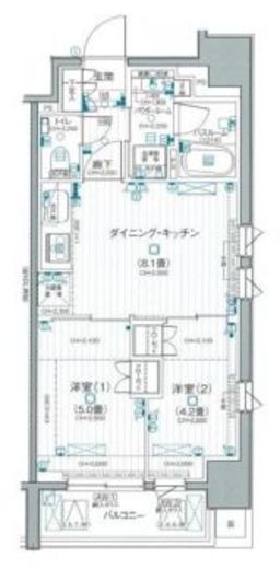 デュオステージ横浜中央 8階 間取り図