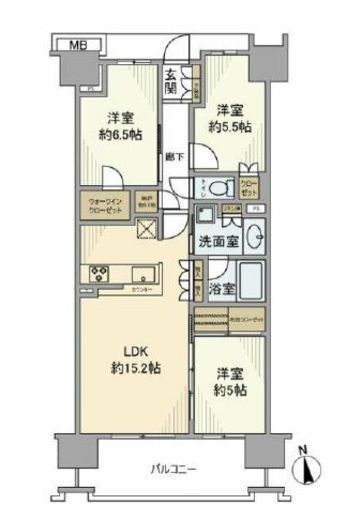 ドレッセ横浜十日市場サニーテラス 13階 間取り図