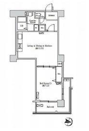 トリニティー芝浦 2303 間取り図