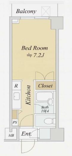 パレステュディオ新宿パークサイド 8階 間取り図