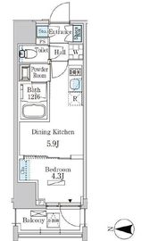 ザ・ライオンズフォーシア蒲田 1002 間取り図