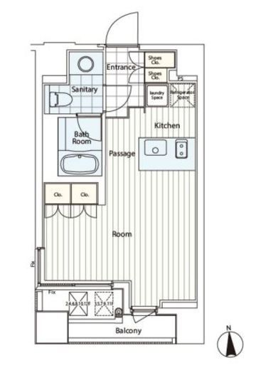 カスタリア麻布十番2 702 間取り図