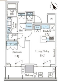 JP noie 蔵前 (ジェーピーノイエ蔵前) 1908 間取り図
