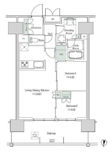 ブルックサイドレジデンス木場 1222 間取り図