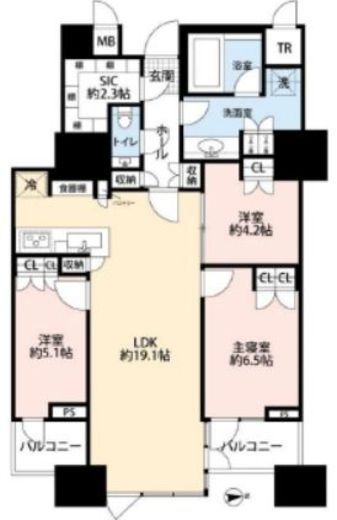 三田ガーデンヒルズ EAST HILL 5階 間取り図