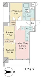 ドゥーエ王子神谷 107 間取り図