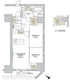 ザ・パークハビオ江古田 1306 間取り図