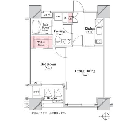 パークキューブ八丁堀 903 間取り図