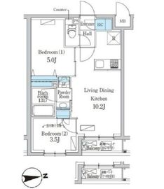 デュオフラッツ千歳船橋 409 間取り図
