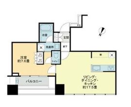 プレミストタワー白金高輪 19階 間取り図
