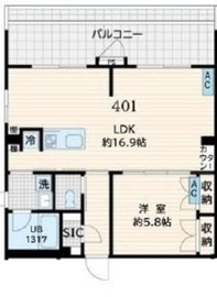 Fullea恵比寿 (フレア恵比寿) 401 間取り図