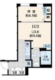 Fullea恵比寿 (フレア恵比寿) 103 間取り図