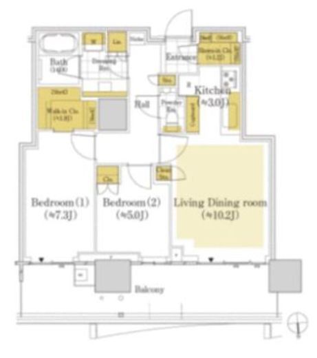 HARUMI FLAG SUN VILLAGE T棟 (晴海フラッグ サンヴィレッジ T棟) 31階 間取り図