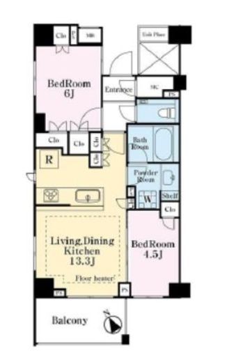 ウェリス四ツ谷 1階 間取り図