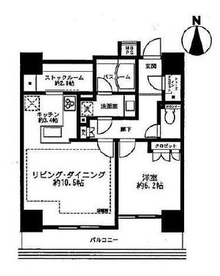 ライオンズ四谷タワーゲート 8階 間取り図