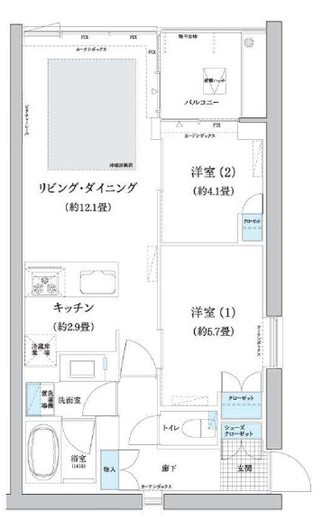 ガーデニエール砧ウエスト 420 間取り図