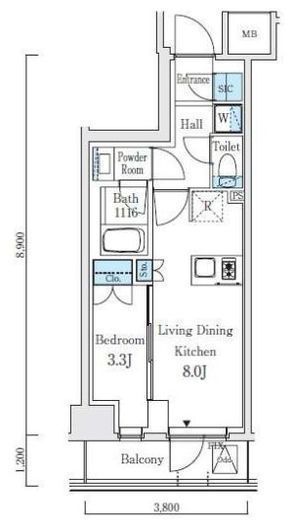 テラス駒込サウス 1102 間取り図