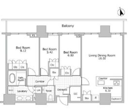 ブランズ渋谷桜丘 24階 間取り図