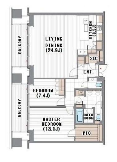 虎ノ門ヒルズレジデンシャルタワー 45階 間取り図