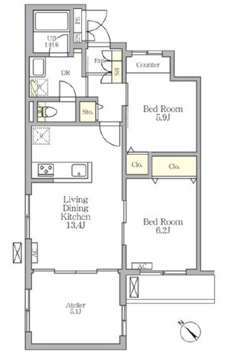 メゾンカルム中落合North 106 間取り図