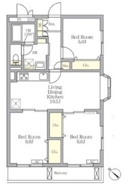 メゾンカルム中落合North 204 間取り図