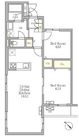 メゾンカルム中落合North 206 間取り図