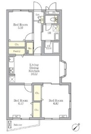 メゾンカルム中落合South 201 間取り図