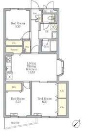 メゾンカルム中落合South 301 間取り図
