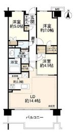 プラウド宮前平サウスアベニュー 3階 間取り図