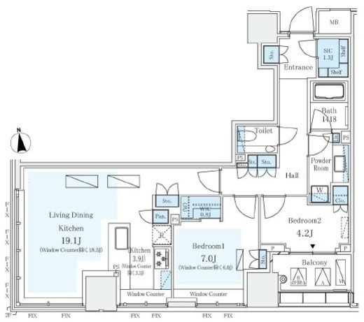 パークコートザ・三番町ハウス 12階 間取り図