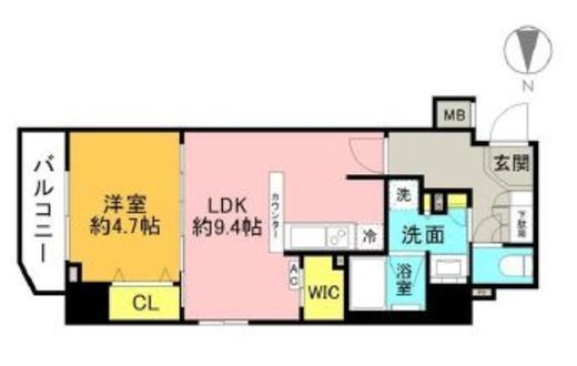 エル・グランジュテ新宿 12階 間取り図