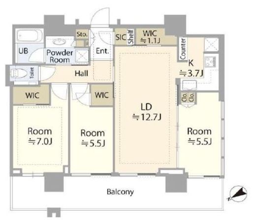 シティタワー新宿 31階 間取り図