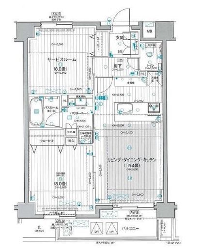 パレステージ山手石川町 2階 間取り図