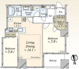 シティタワーズ豊洲ザ・ツイン ノースタワー 38階 間取り図