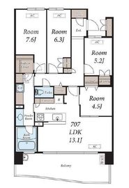 HARUMI FLAG SEA VILLAGE (晴海フラッグ シーヴィレッジ) 7階 間取り図