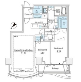 パークコート神宮北参道ザタワー 14階 間取り図