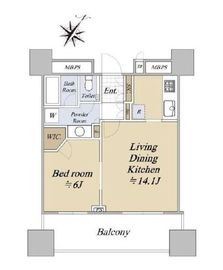 パークコート千代田富士見ザ タワー 13階 間取り図
