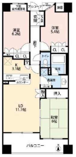 クレアシティ木場 6階 間取り図