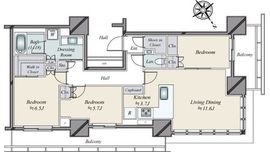 ブリリアタワー浜離宮 24階 間取り図