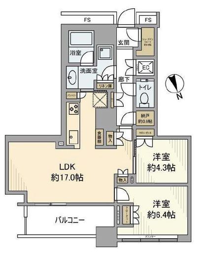 勝どきザ・タワー 19階 間取り図