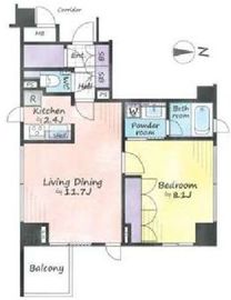クオリア恵比寿イースト 7階 間取り図