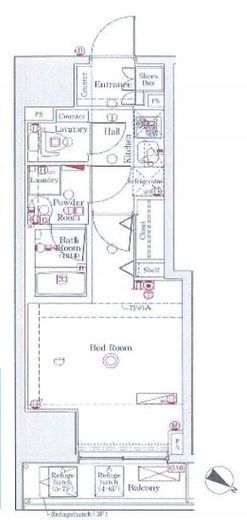 ブレシア日本橋蛎殻町 4階 間取り図