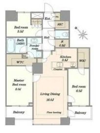 ザ・東京タワーズ シータワー 43階 間取り図