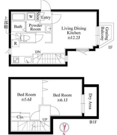 グランパセオ中目黒Ⅱ 103 間取り図