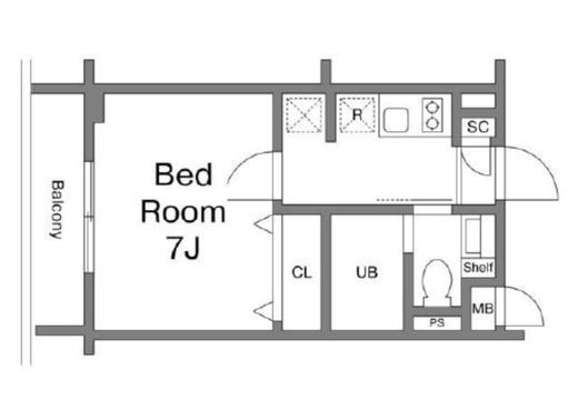 エヌフラット中目黒 2階 間取り図